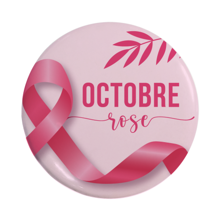 Badge octobre rose fond rose